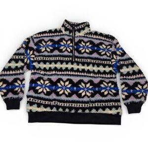 Aerie Navy and Lavender Patterned Fleece